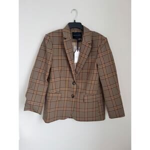 English Factory Oversized Check Blazer Brown